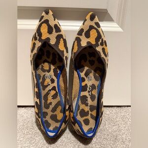 Rothy's Tan and Brown Leopard Flats
